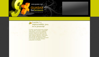 Maqueta de web de Guasax a medio hacer